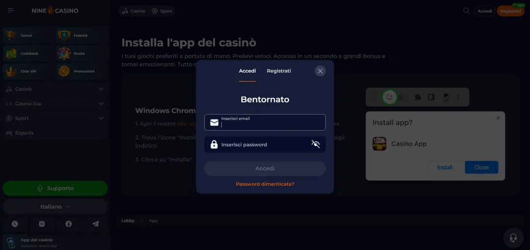 Nine Casino Login