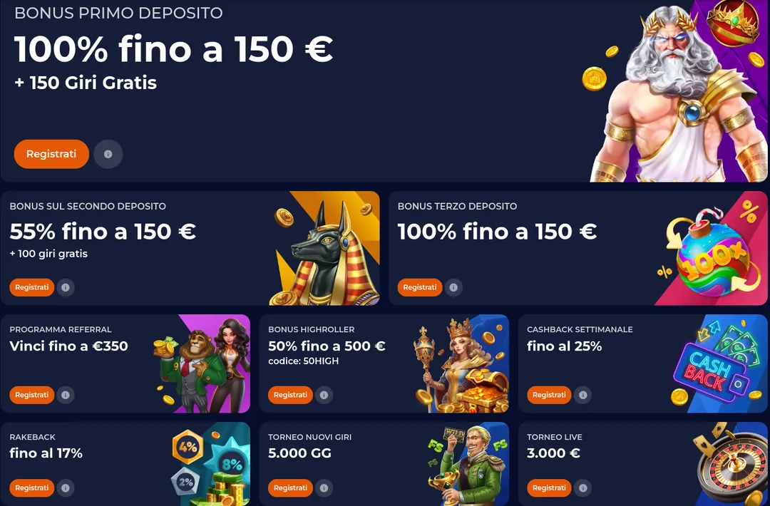 Nine Casino Bonus e promozioni